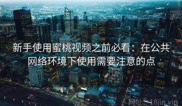 新手使用蜜桃视频之前必看：在公共网络环境下使用需要注意的点