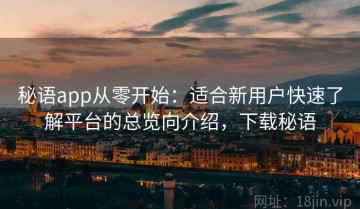 秘语app从零开始：适合新用户快速了解平台的总览向介绍，下载秘语