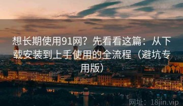 想长期使用91网？先看看这篇：从下载安装到上手使用的全流程（避坑专用版）