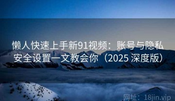 懒人快速上手新91视频：账号与隐私安全设置一文教会你（2025 深度版）