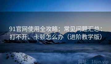 91官网使用全攻略：常见问题汇总：打不开、卡顿怎么办（进阶教学版）