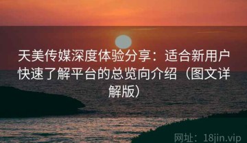 天美传媒深度体验分享：适合新用户快速了解平台的总览向介绍（图文详解版）