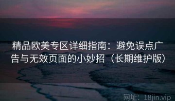 精品欧美专区详细指南：避免误点广告与无效页面的小妙招（长期维护版）
