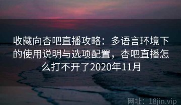 收藏向杏吧直播攻略：多语言环境下的使用说明与选项配置，杏吧直播怎么打不开了2020年11月