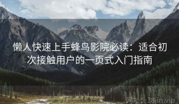 懒人快速上手蜂鸟影院必读：适合初次接触用户的一页式入门指南