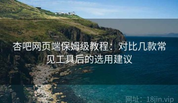 杏吧网页端保姆级教程：对比几款常见工具后的选用建议