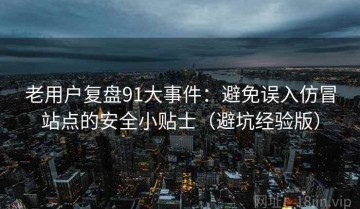 老用户复盘91大事件：避免误入仿冒站点的安全小贴士（避坑经验版）