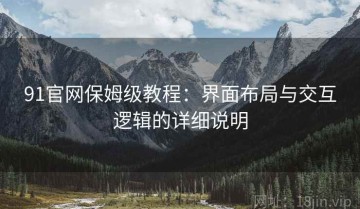 91官网保姆级教程：界面布局与交互逻辑的详细说明