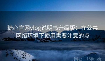 糖心官网vlog说明书升级版：在公共网络环境下使用需要注意的点