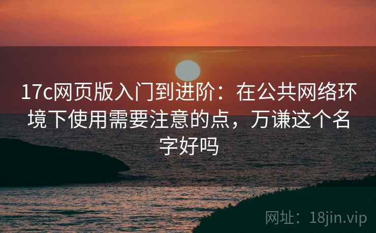 17c网页版入门到进阶：在公共网络环境下使用需要注意的点，万谦这个名字好吗