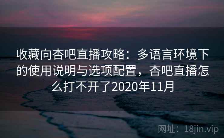 收藏向杏吧直播攻略：多语言环境下的使用说明与选项配置，杏吧直播怎么打不开了2020年11月