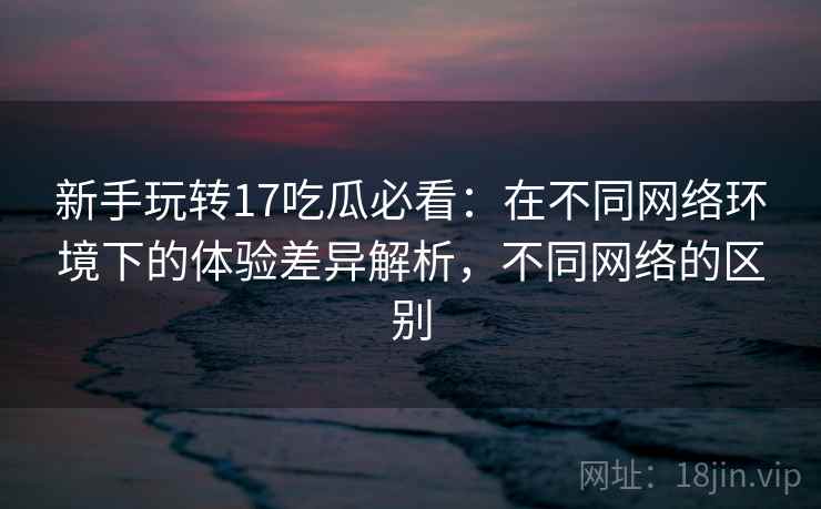 新手玩转17吃瓜必看:在不同网络环境下的体验差异解析,不同网络的区别 新手玩转17吃瓜必看:在不同网络环境下的体验差异解析,不同网络的区别