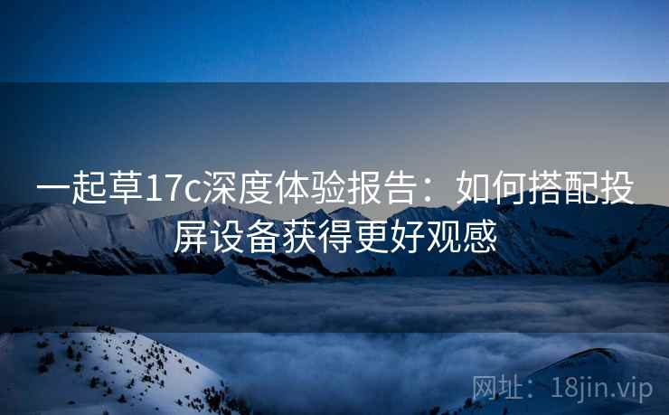 一起草17c深度体验报告:如何搭配投屏设备获得更好观感 一起草17c深度体验报告:如何搭配投屏设备获得更好观感
