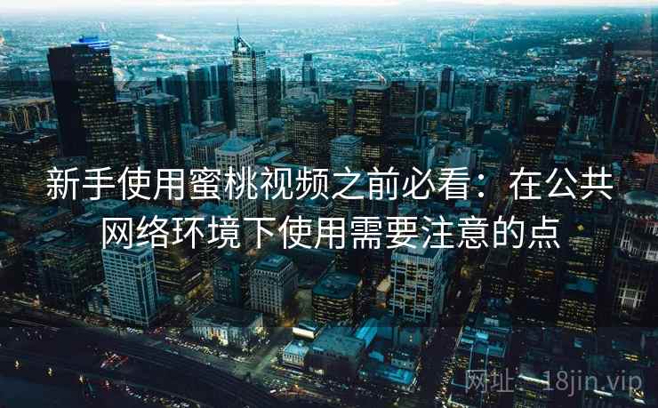 新手使用蜜桃视频之前必看：在公共网络环境下使用需要注意的点